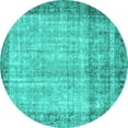 thumbnail image 1 of Ahgly Company Machine Washable Indoor Round Persian Turquoise Blue Traditional Area Rugs, 4' Round, 1 of 4