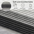 thumbnail image 3 of Modern Abstract Runner Rug 2x6 Washable Hallway Runner Rug, Non Slip Non-Shedding Soft Floor Carpet, Low-Pile Minimalist Bordered Runner for Bedside Laundry Bathroom, Black+Gray, 3 of 8