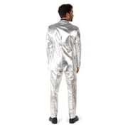 OppoSuits Mens Suits Shiny Silver - US 48 Silver