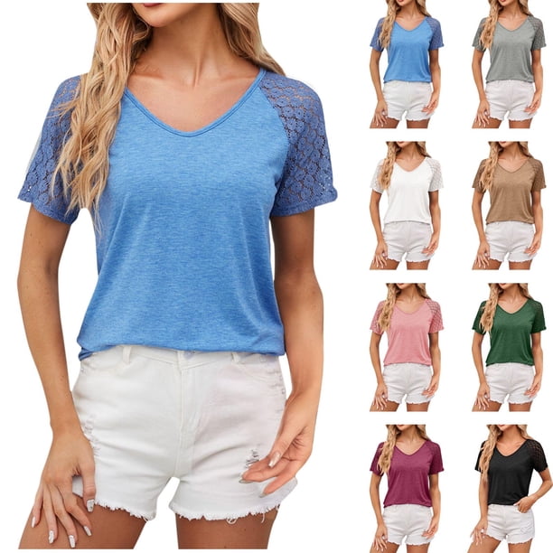 Fiudx Ofertas de La Semana Top Liso con Solapa y Cremallera con Cuello En V para Mujer