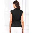 thumbnail image 3 of DARING DIVA Womens Business Blazer Vest Belted Dressy Sleeveless Blazer M Black, 3 of 5