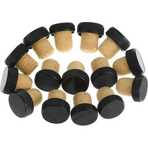 50 Tapones de Corcho, Tapones de Corcho, Corchos de DegustacióN, Corchos de Vino en Forma de T con Tapa de PláStico, TapóN de Botella de Vino de Madera, Tapones de Botella