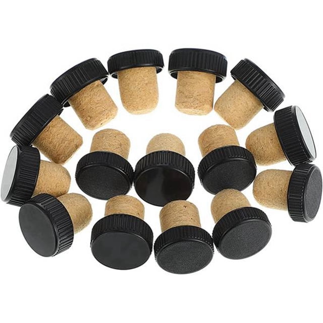 50 Tapones de Corcho, Tapones de Corcho, Corchos de DegustacióN, Corchos de Vino en Forma de T con Tapa de PláStico, TapóN de Botella de Vino de Madera, Tapones de Botella