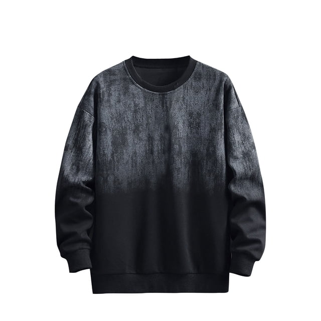 asjyhkr Chemises Décontractées Grande Taille pour Hommes Manches Longues Col Rond Chandail Dégradé Randonnée Extérieur Sans Capuche, M-4TG
