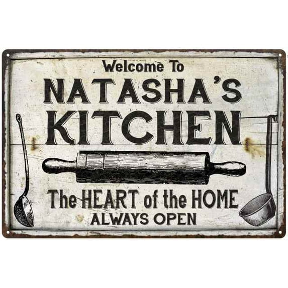 NATASHA'S Kitchen Farmhouse Sign 16 x 24 Matte Finish Metal 116240033314
