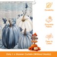thumbnail image 3 of Navy Blue Pumpkin Fall Shower Curtains for Bathroom, Thanksgiving Botanical Wooden Leaves Waterproof Fabric Shower Curtain, Decorative Bathroom Curtain for Bathtub, 36"x72", No Hooks Included, 3 of 9