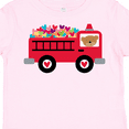 thumbnail image 4 of Inktastic Valentine Fire Truck Heart Bear Boys or Girls Toddler T-Shirt, 4 of 5