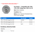 thumbnail image 2 of Fan Clutch 1 - Compatible with 1998 - 1999, 2001 Dodge Ram 1500 5.9L V8, 2 of 2