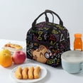 thumbnail image 4 of HUIACONG Reusable Lunch Bag for Hiking, Aluminum Film Adjustable Strap Thermal Tote, Capybara Math Print, Built to Last Durable Insulated Lunch Tote for Picnic, 4 of 10