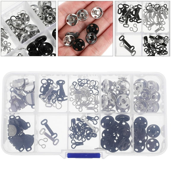 FOLOYORI 100Pcs Sewing Hooks Assorted Color 13x6.5cm Brass Metal Fastening Diy Hand Sewing Garment Accessories