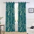 thumbnail image 6 of Coolnut Black Out Curtain Window Cover for Bedroom & Living Room 84" Flower Teal Curtains for Sliding Glass Door Closet Curtains, 6 of 7