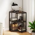 thumbnail image 2 of Costway Corner Printer Stand with Charging Station Adjustable Metal Mesh Shelf Brown, 2 of 11