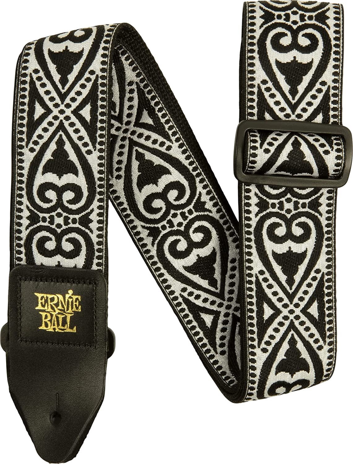 Ernie Ball Classic Jacquard Guitar Strap/Bass Strap - Black Heart