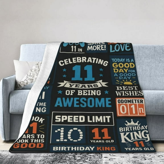 11 Year Old Boy Gifts Blanket , Birthday Gift for 11 Year Old Boy, 11th Birthday Decorations for Boys, 11th Birthday Boy Flannel Throw Blanket 50x40