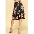 thumbnail image 3 of Made by Johnny Women's Lightweight Fold Over Flared Midi Skirt XL BLACK_FLORAL, 3 of 6