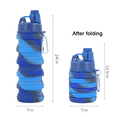 thumbnail image 2 of Botella Deportiva De Silicona Plegable Con Taza De Agua - Sea Blue Camouflage Ordinary Adepaton CPB-US-CJZ558-4, 2 of 5