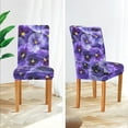 thumbnail image 4 of Violet Flowers Stretch Chair Covers Set of 4 Removable Washable Dining Chair Slipcovers for Kitchen Dining Room Hotel Decor, 4 of 6