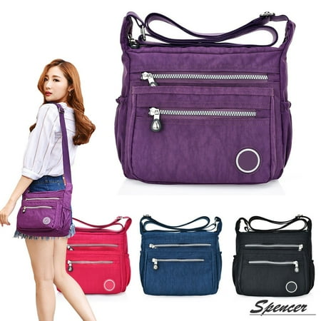 Nylon Universal Bag - Spencer Waterproof Nylon Crossbody Handbag Large Capacity Messenger Satchel Shoulder Bag for Women,Rose red