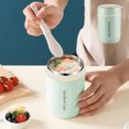 thumbnail image 1 of Stainless Steel Insulated Breakfast Coffee Cup | 304 Steel Portable Soup & Porridge Mug | Leakproof Thermal Travel Tumbler | 600ml Capacity | White Green | Compact & Durable Design, 1 of 6