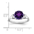 thumbnail image 2 of 14K White Gold Ring Band Gemstone Amethyst Round Purple, Size 6, 2 of 2