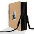 thumbnail image 2 of MGFED Scrapbook Photo Album 8x8 Inch DIY with Cover Photo Pocket, Black, Kraft Paper, Silk Ribbon Craft Paper, 30 Pages, 2 of 9