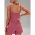 thumbnail image 5 of Women'S Summer Sleeveless Rompers Spaghetti Strap Double Lined Shorts Jumpsuit  Outfits Peach XXL, 5 of 6