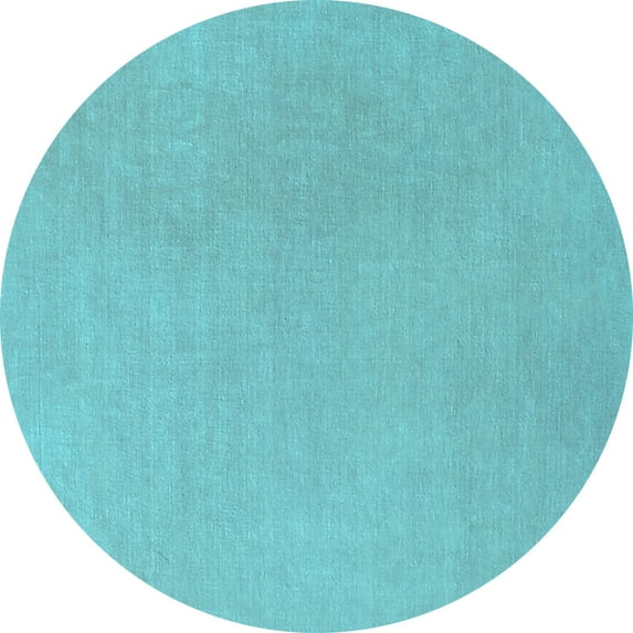 Ahgly Company Indoor Round Solid Light Blue Modern Area Rugs, 8' Round