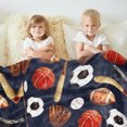 thumbnail image 6 of Baseball Throw Blanket Gifts for Boys, Blue Baseball Soft Cozy Plush Flannel Blanket for Kids Bedroom, Baseball Sport Fleece Fuzzy Blanket with Stars for Toddler Couch Bed Sofa Decor 30"x40", 6 of 7