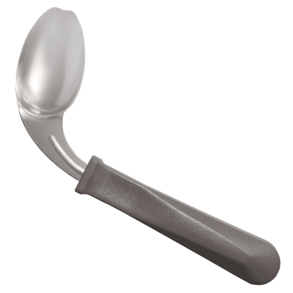 Rehabilitation Advantage Left Handed Grip Easy Offset Stainless Steel Serving Spoons with Plastic Handle