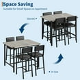 thumbnail image 2 of 5-Piece DiningTable Set with 4 Upholstered Stools, Includes Footrest, Backrest & Corner Protectors for Pub & Kitchen, 2 of 7