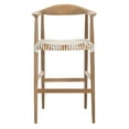 thumbnail image 3 of SAFAVIEH Bandelier Farmhouse Leather Woven Barstool, White, 3 of 7