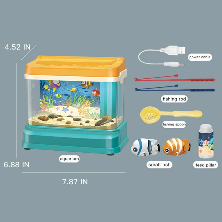 Electric Fish Tank Toy for Kids, Magnetic Toys Electric Fish Tank  Interactive Feeding Experience, Artificial Mini Aquarium Interactive  Feeding