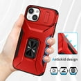 thumbnail image 5 of Allytech Shockproof Back Case for Apple iPhone 14 Plus, Military Grade Protective With Ring Holder Stand Compatible with Car Mount Anti-slip Hybrid Rugged Bumper Phone Cover for Men Boys -Red, 5 of 8
