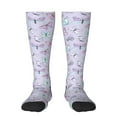 thumbnail image 2 of Lsque Purple Butterfly Printed Crew Socks Men's Women's LightWeight Thin Casual Calf Socks ,Knee High Socks,Cotton Socks, 2 of 9
