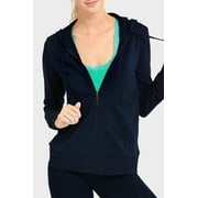 Sofra Women's Lightweight Cotton Blend Long Sleeve Zip Up Thin Hoodie Jacket