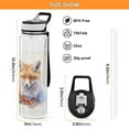thumbnail image 3 of Fox Orange Sports Water Bottle Portable Travel Mug 32oz BPA Free Leak Proof Straw Transparent Tritan for Gym Yoga Cycling Camping, 3 of 7