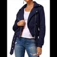 thumbnail image 2 of Chaqueta Gruesa, Holgada e Irregular con Solapa y Cremallera Inclinada para Mujer, de Larga, Informal, con Cremallera Azul Marino XXL, 2 of 9