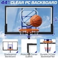thumbnail image 2 of Ktaxon Portable Basketball Hoop Outdoor with Rebound Plate, 5.25-10FT Adjustable Height, 44inch PC Backboard, Blue, 2 of 10