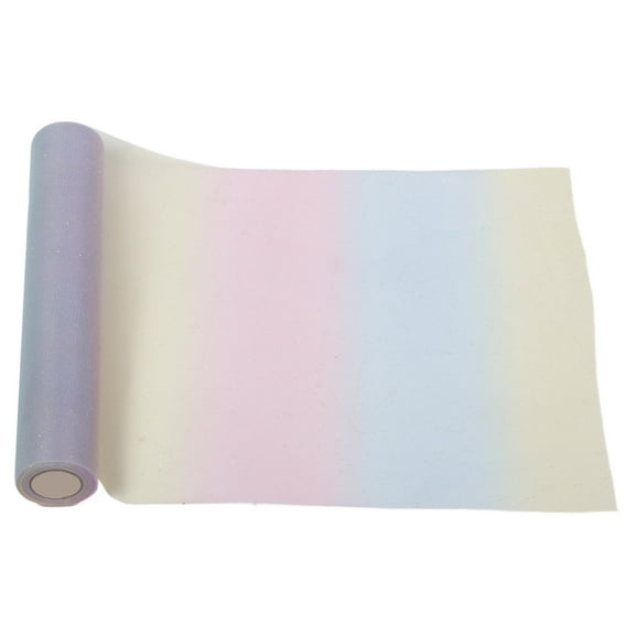 SOPOTUTU Cuttable Mesh Fabric Tulle Rainbow 1 Roll 353.70X11.79X0.04In