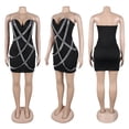 thumbnail image 4 of Vestido PORRCEY con estampado en caliente, hombros descubiertos, cuello en V, color negro, XL, 4 of 6
