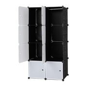 UWR-Nite Cube Storage Organizer, 8- Cube DIY Plastic Closet Cabinet, Modular Book Shelf Organizer Units, Storage Shelving Ideal for Bedroom Living Room Office with Doors