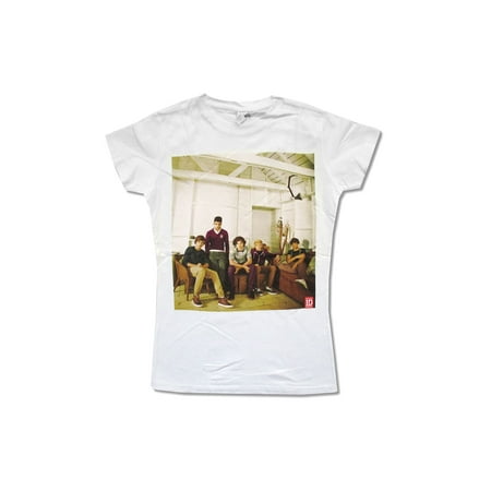 One Direction Lounge Band Image Girls Juniors White T Shirt