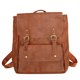 thumbnail image 1 of Mochila de piel sintética resistente al agua, de gran capacidad, antiestrés, suave, para mujer, para viajar, gimnasio, marrón claro, talla única, 1 of 14