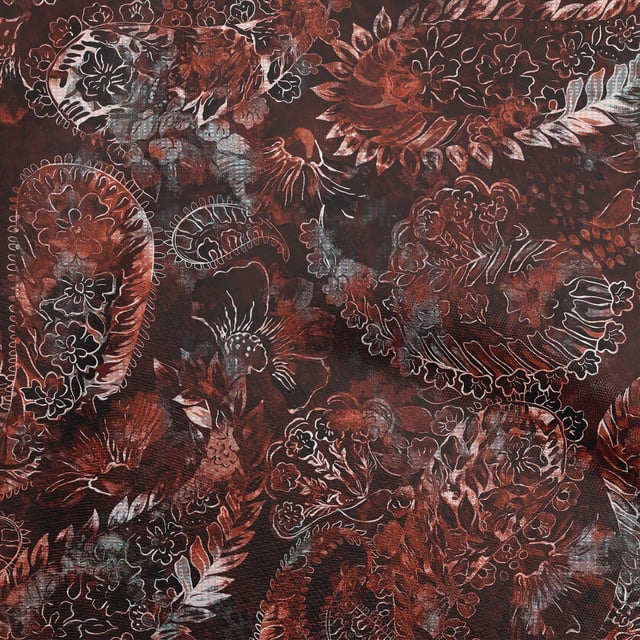 oneOone Rayon Maroon Fabric Paisley Sewing Craft Projects Fabric Prints By Yard 56 Inch Wide