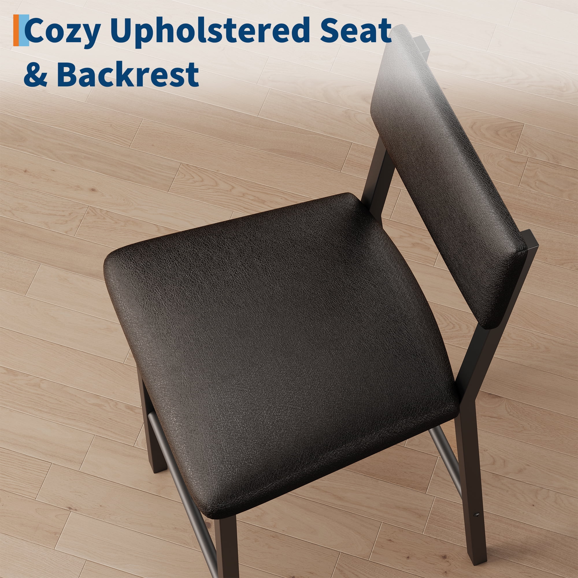 3-Piece Counter Height Dining Table Set for 2 – Includes Upholstered Bar Chairs with Backrest, Footrest, and Corner Protector – Perfect for Small Kitchens, Dining Rooms, Apartments