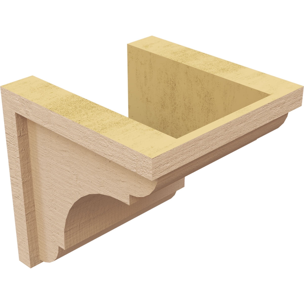 8"W x 8"D x 8"H Wide Bryant Rough Cedar Woodgrain TimberThane Corbel, Primed Tan