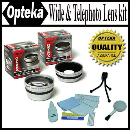 Opteka 0.45x Wide Angle & 2.2x Telephoto HD2 Pro Lens Set for Canon PowerShot A570 A590 IS Digital (Best Wide Angle Point And Shoot Camera 2019)