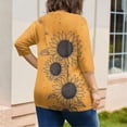 thumbnail image 6 of Sewkxo Womens Plus Size Tops Loose Fit 3/4 Sleeve Shirts Crewneck Print Blouses 2026 Summer Cotton Clothes L-5x,Orange XL, 6 of 6