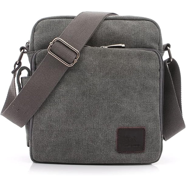 LHSHIDU Shoulder Bag for Men Casual Crossbody Bag Canvas Satchel Handbag for Work