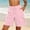 *Pink, variant on Binmer Women's Waffle Knit Drawstring Elastic Waist Shorts with Pockets ,Solid Color Casual Summer Short Army Green,Women's Plus L